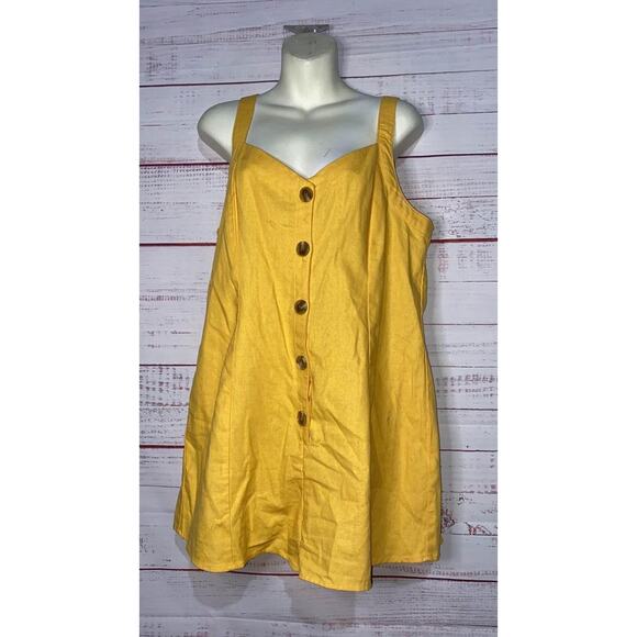 Yellow Wonderly Linen Romper Large - Picture 1 of 2